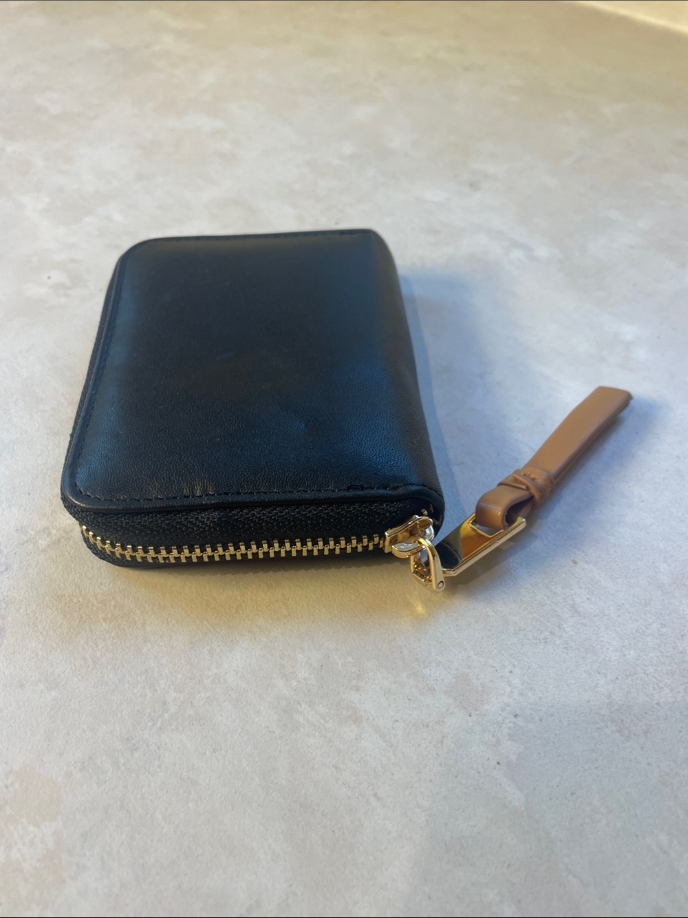 Zara Women’s Black Zip Wallet with Brown Pull Tab - Picture 2 of 4